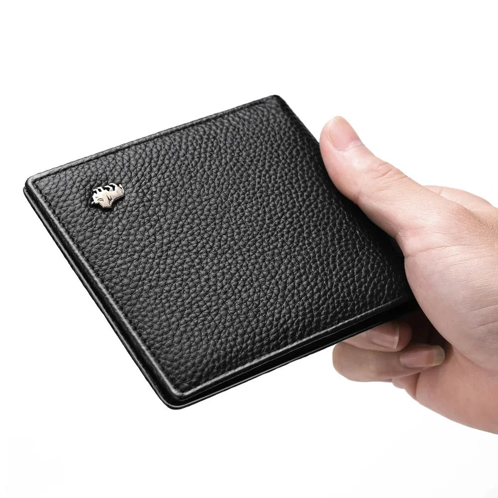 Carteira Masculina Couro Slim Bison Denim RFID Roma