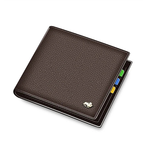 Carteira Masculina Couro Slim Bison Denim RFID Roma
